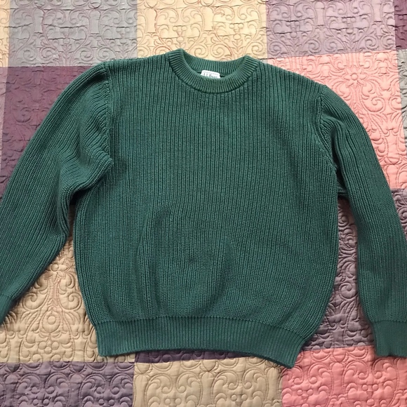 L.L. Bean Other - LL BEAN Sweater Crewneck Knit Green Sweater Size L